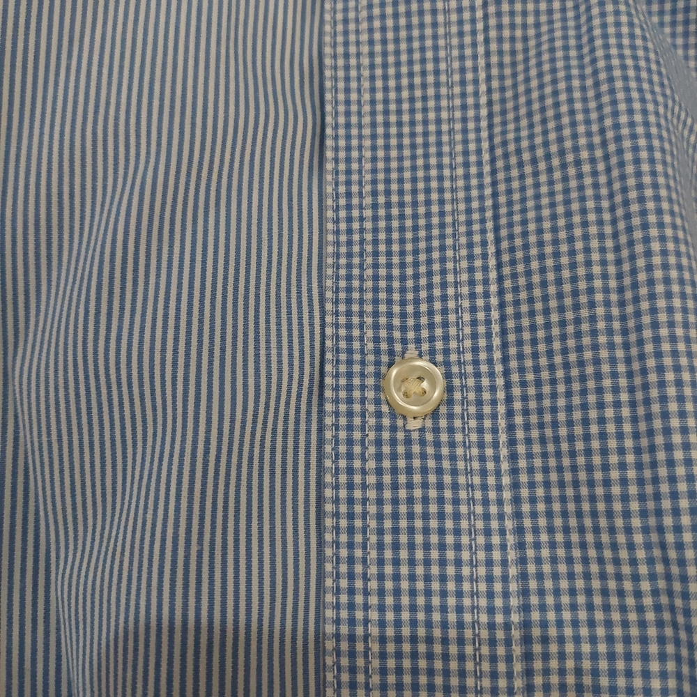 Nwot Chaps gingham & strip long-sleeve button-down‎ shirt size large - Picture 3 of 5